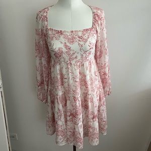 Beautiful pink and white midi dress from a boutique in California